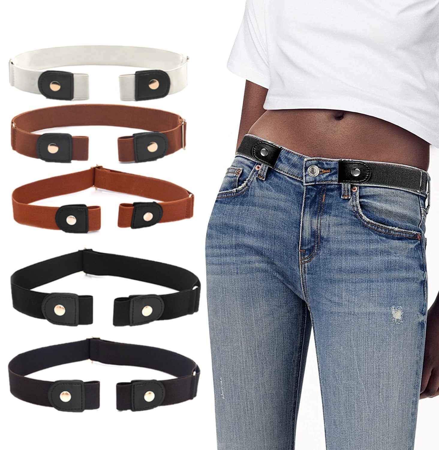 1Pcs Womens Fashionable PU Leather Hole Casual Jeans Dress Long Waist Belt
