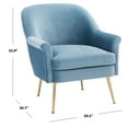 thumbnail image 5 of SAFAVIEH Rodrik Modern Style Upholstered Accent Chair, Light Blue, 5 of 7