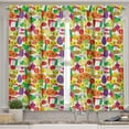 thumbnail image 2 of Ambesonne Vegetables Valance & Curtain, Smile Kawaii Veggies, 55"x36", Multicolor, 2 of 7