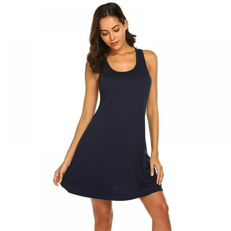 

Women s Sleeveless Nightgown Modal Tank Sleepwear Scoop Neck Racerback Sleepshirts Chemise Nightdress Soft House Dress S-XXL