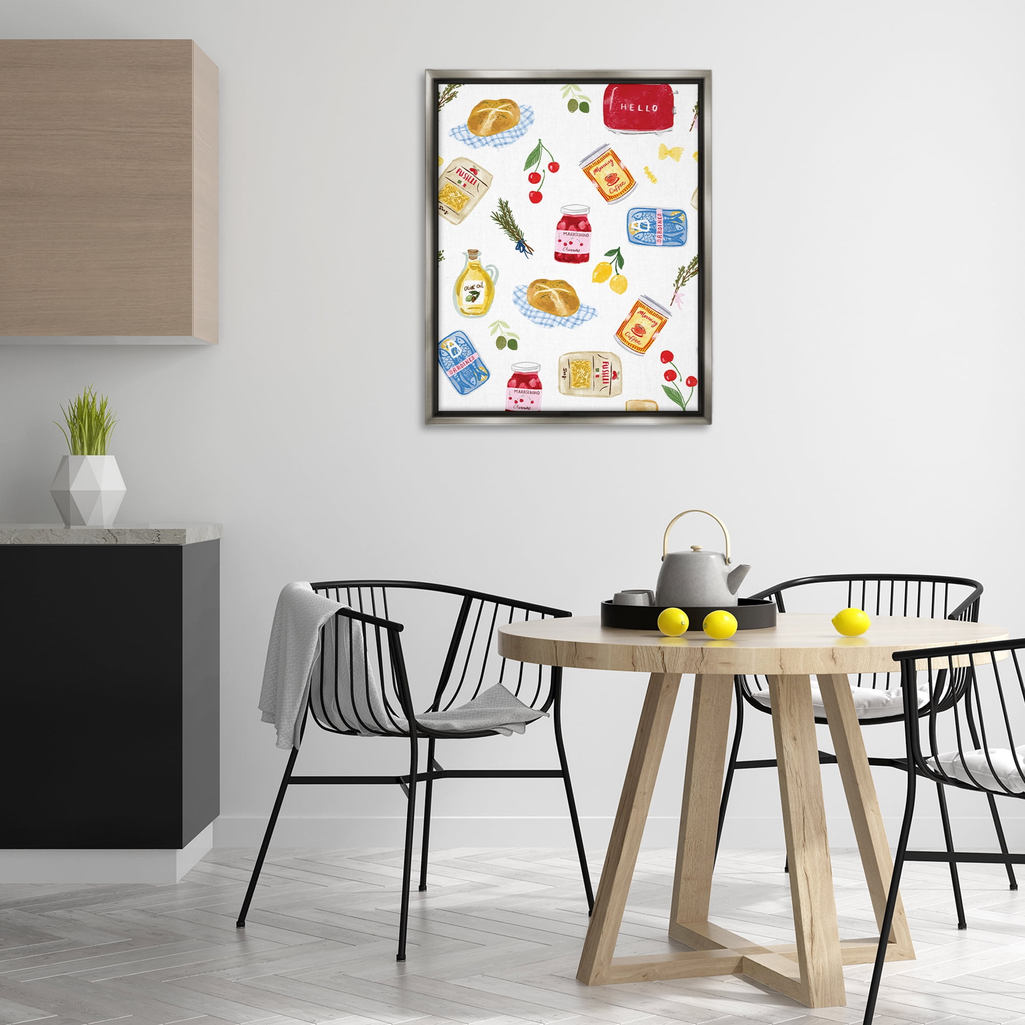 Stupell Industries Delicate Kitchen Delights Food & Beverage Painting Gray Floater Framed Canvas Art Print Wall Art, 25 x 31