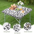 thumbnail image 4 of White and Gray Of Leopard Print Square Fitted Tablecloth with Elastic Edge,Square Table Cover,Washable Elastic Table Cover for Home Kitchen Party Decor 36"x36", 4 of 6