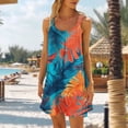 thumbnail image 1 of Mceream Robes d'Été Décontractées Sans Manches à Fleurs pour Femmes, Col Rond, Robe T-Shirt Ample Plissée devant, Robe de Plage Vacances Printemps 2026 Orange G, 1 of 5
