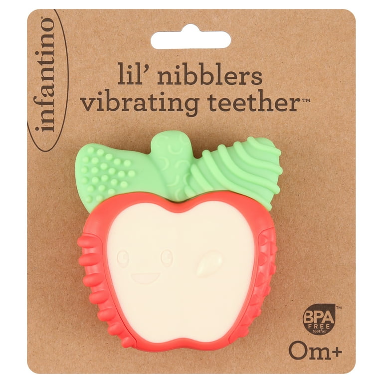 Infantino Lil' Nibbles Vibrating Apple Silicone Teether, for