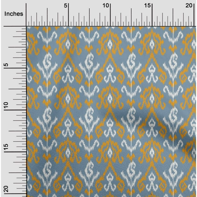 oneOone Silk Tabby Fabric Stripe & Paisley Ikat Printed Craft Fabric BTY 42 Inch Wide