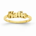 thumbnail image 1 of 925 Sterling Silver Yellow Gold-Plated Laser Name Ring Band Size 8, 1 of 6