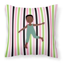 Carolines Treasures BB5184PW1818 Dancer Bikatard African American Fabric Decorative Pillow 18H x18W multicolor