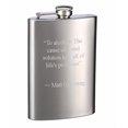 thumbnail image 1 of Hip Flask Holding 8 oz - Metallic Grey, Stainless Steel, Laser Welded, Leakproof, Powdercoated Rustproof Finish, 1 of 4