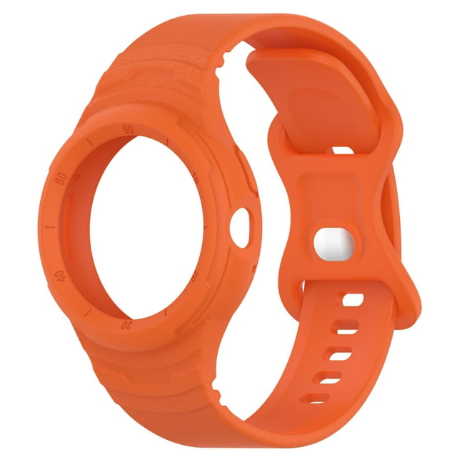 Étui+silicone pour Google Pixel Watch Bracelet Accessoires Sport Smartwatch Bracelet Intégré Correa Bracelet Pixel Watch 2 Bracelet orange pour Pixel Watch 1 2