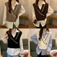 thumbnail image 3 of [BRAND FACTORY PRICE!]Sweater Vest for Women V Neck Sleeveless Top Pullover Knitwear Top Loose Fit Women's Clothing, 3 of 10