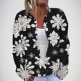 thumbnail image 1 of LOVZFMLL Vestes pour Femmes, Cardigan Tricoté Imprimé de Noël, Veste Boutonnée, 1 of 5