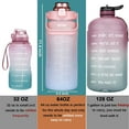 thumbnail image 2 of UPITOR Motivational Water Bottle Large Half Gallon 64 OZ Straw Leak Proof Water Bottle with Time Marker BPA Free for Sport and Fitness(Purple Green), 2 of 7