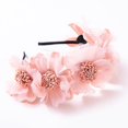 thumbnail image 2 of Baby Girls Flower Cluster Headband Soft Lace Cloth Floral Head Wear for Wedding Party Cute Flower Hair Band for Toddlers Flower Girls,Pink, 2 of 7