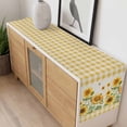 thumbnail image 4 of Sunflower Table Runner - 72 Inch Long, Kitchen Dining Table Runner Dresser Scarves, Retro Buffalo Plaid Yelloe Beige Country Bee Farmhouse Decor for Coffee Tables Wedding Party Banquet, 4 of 8