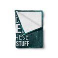 thumbnail image 2 of Saying Soft Flannel Fleece Throw Blanket, Yes I Really Do Need All These Hiking Stuff Living in the Wild Bare Life Artwork, Cozy Plush for Indoor and Outdoor Use, 70" x 90", Dark Teal, by Ambesonne, 2 of 5