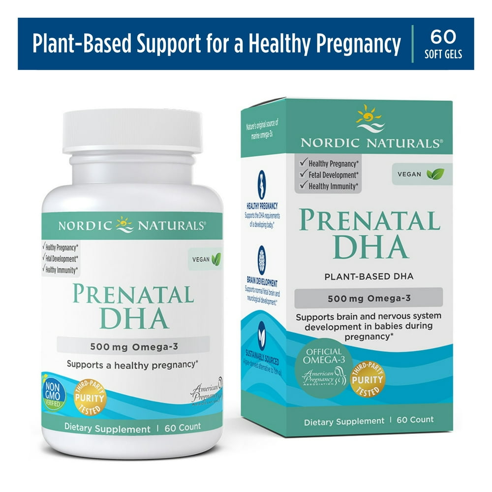 Nordic Naturals Vegan Prenatal DHA, 500 Mg, 60 Ct