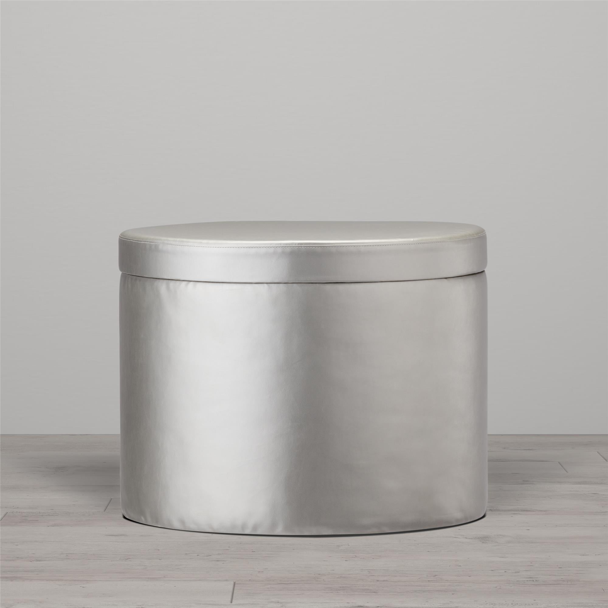 Little Seeds Metallic Ottoman, Silver