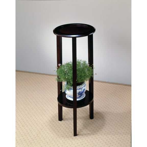 Coaster Company Kirk 24” x 24” x 30” 2-Tier Espresso Wooden Plant Stand & Rack with Bottom Shelf