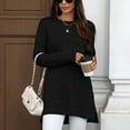 thumbnail image 4 of EDFBUYKRS Long Sleeve T Shirts for Women Dressy Casual Tops Knot Tunic Ladies Fall Clothes Blouse Black Tee for Legging M, 4 of 8