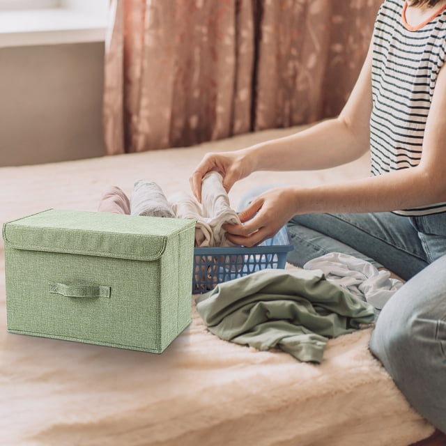 Collapsible Storage Containers,Clothing Storage Containers Cotton and Linen Cloth Covered Storage Box Clothing and Debris Storage Artifacts Household Daily Collapsible Washing Box