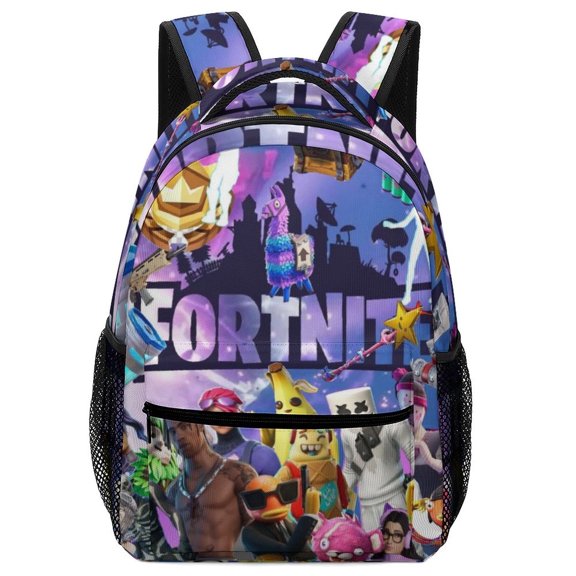 Fortnite Backpack, Lightweight Durable Laptop Bag 3D Printed Daypack with Multiple Pockets, Stylish Shoulders Backpack