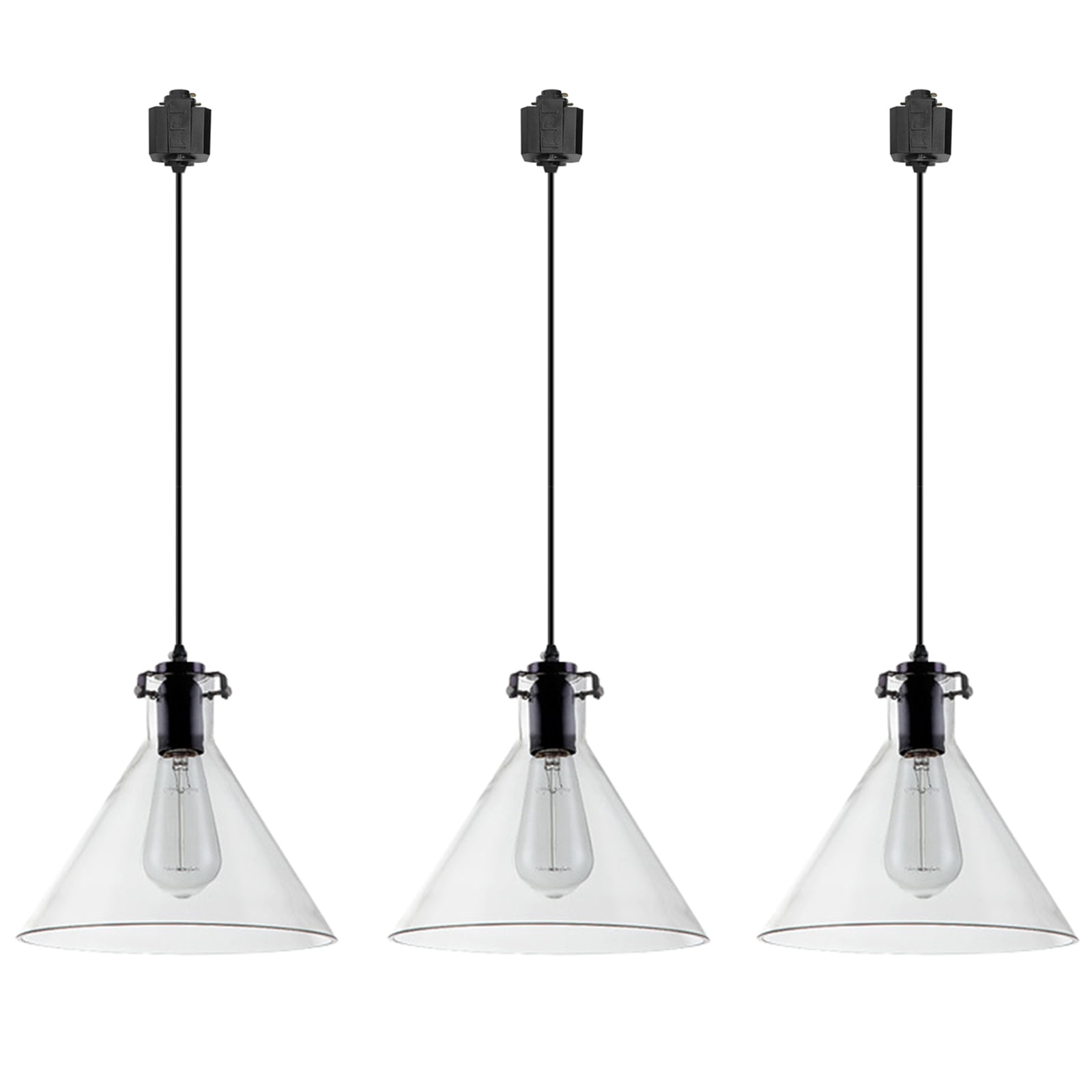 Kiven Juno Track Lighting Light Fixture, 3Light Modern Track Pendant