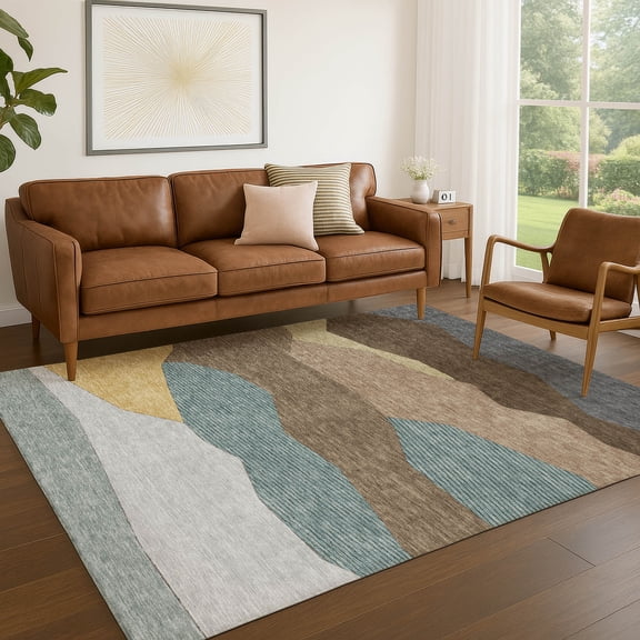 Addison Rugs Chantille Indoor/Outdoor Transitional Geometric Brown Machine Washable Rectangle Rug, 10' x 14'