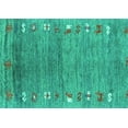 thumbnail image 1 of Ahgly Company Machine Washable Indoor Rectangle Abstract Turquoise Blue Contemporary Area Rugs, 5' x 8', 1 of 4