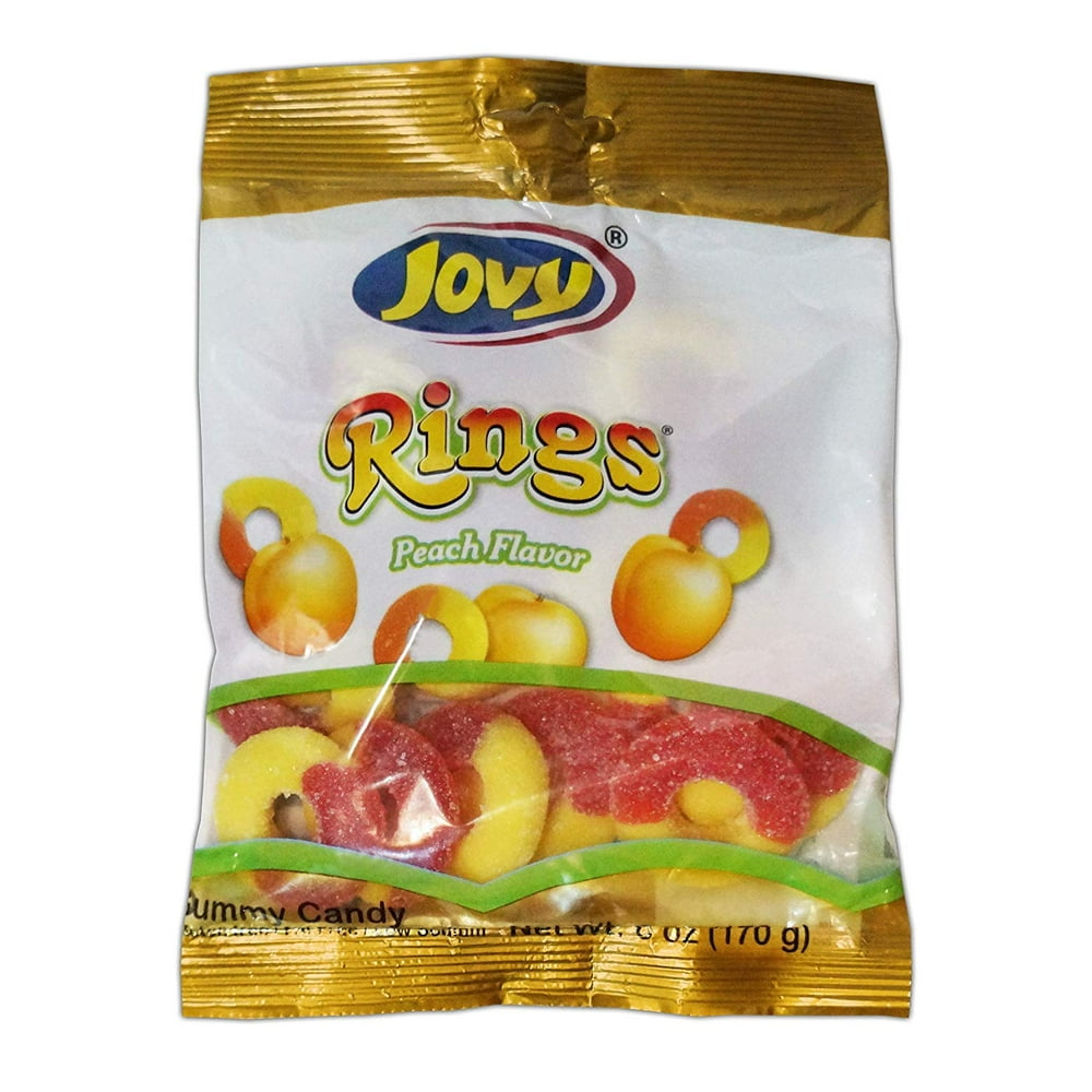 Jovy Gummies Peach Flavor Ring Candy 6 oz bag
