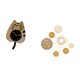 thumbnail image 5 of Reloj de pared,Reloj de pared decorativo con forma de gato para sala de estar silenciosa,Manualidades de pared,Decoración de pared colgante. Ratán tejido artesanal.,Juego de decoración de, 5 of 8