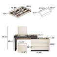 thumbnail image 4 of NessCarsti Modern Extendable Vanity Desk Set with Mirror & Jewelry Organizer, Black/Beige, 4 of 5
