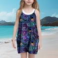 thumbnail image 2 of 5-6 Years Girl's Print Cami Casual Dress Sleeveless Hawaiian Summer A Line High Waist Mini Sundress, 2 of 6