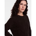 thumbnail image 4 of Scenario Women's Crewneck Cable Knit Mid-weight Sweater, Sizes XS-XXXL, 4 of 5