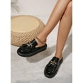 thumbnail image 3 of Women Tassel Decor Crocodile Embossed Flat Mules  Elegant Summer Flat Shoes, 3 of 7
