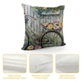 thumbnail image 4 of Orinice  Vintage Bicycle Flower Pillow Cases Cushion Cover Oil Painting Bike with Beautiful Daisy Flower Butterfly Decorative Cotton Linen Throw Pillow Covers Spring Farmhouse Decor  White, 4 of 5