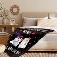 thumbnail image 2 of Halloween Blanket for Women, Fall Throw Blanket for Boyfriend Girlfriend, Couple Halloween Throw Blanket 50x60, Cute Halloween Decorations,Spooky Blanket Autumn Gift for Women Men Her, Black, 2 of 6