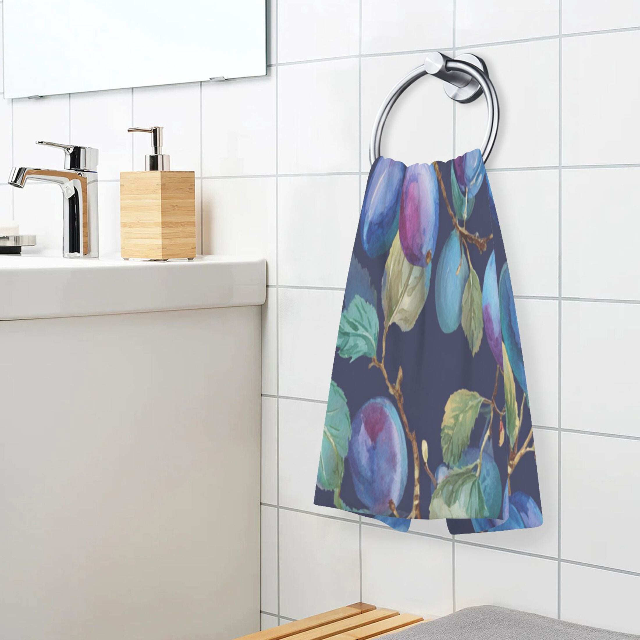 2 Pieces of Cotton Towel Face Towel Set Hand Towel Bath Towel Cotton Bath Towel Sets Plums