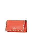 thumbnail image 2 of Pre-Owned Valentino Studded Chain Shoulder Bag in Orange Leather for Women, 2 of 12
