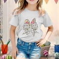 thumbnail image 2 of MIASHUI T-Shirt Graphique de Pâques pour Filles Enfants Garçons Manches Courtes, Blanc, 1-2 Ans, 2 of 4