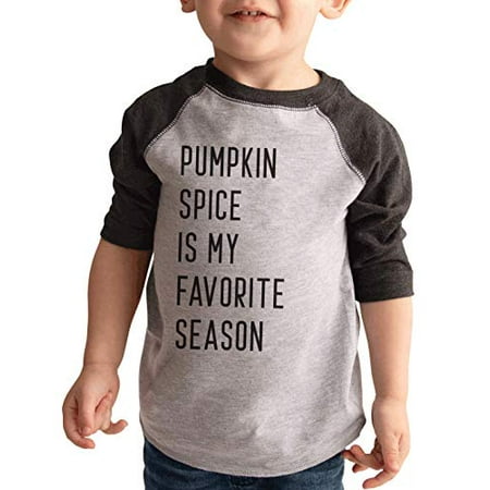 

7 ate 9 Apparel Kid s Pumpkins Spice Fall Grey Raglan