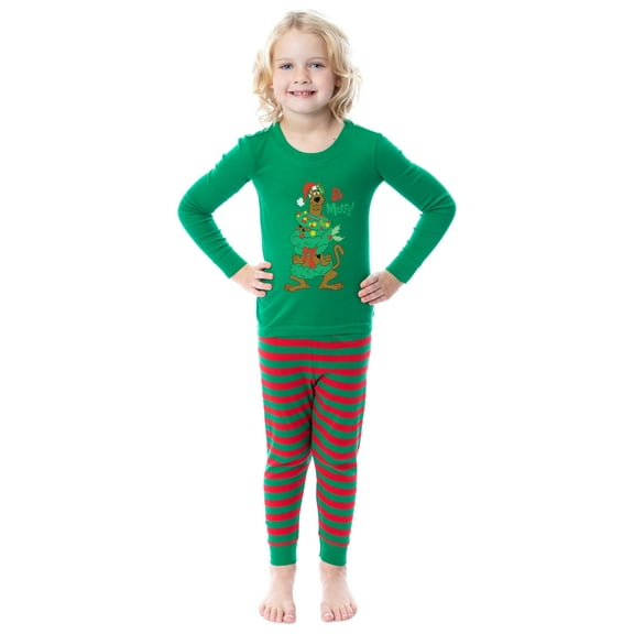Scooby-Doo Toddler Christmas Be Merry Santa Tight Fit Sleep Pajama Set