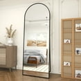 thumbnail image 4 of GLSLAND Full Length Mirror Arch Standing Floor Mirror, 64" x 21" Large Arched Wall Mirror Hanging or Leaning Arched-Top Full Body Mirror, Black, 4 of 8