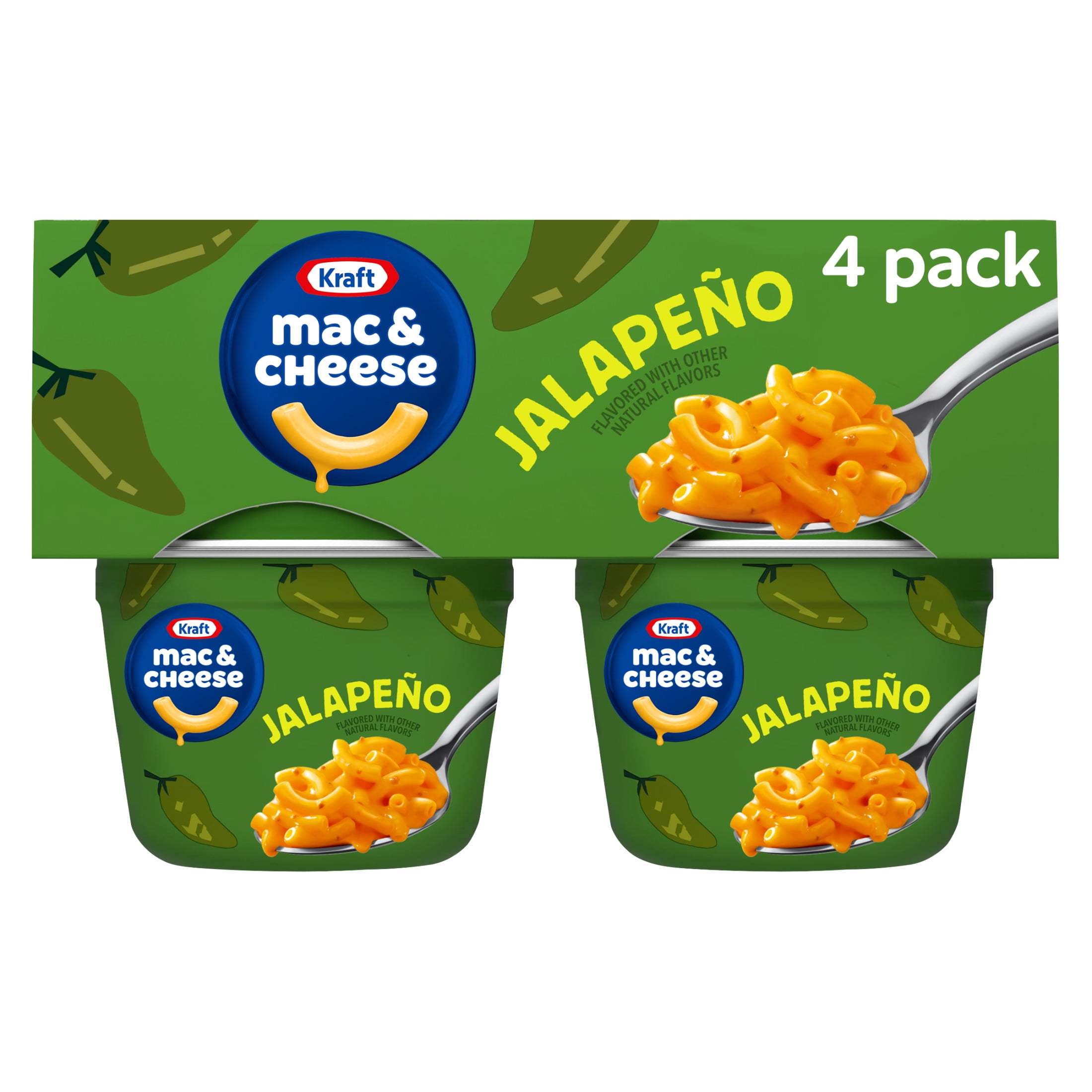 Kraft, Mac and Cheese Cups, 4 Count, Jalape√±o Flavored - Walmart.com
