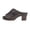 Brown, variant on Womens Butterfly Buckles Peep Toe Clogs Mules Trendy Casual Leather Ortho Platform Chunky Block High Heels Backless Sandals for Dressy Beach Summer Brown Size 9.5