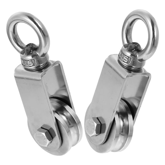 2 Pcs Pulleys Heavy Duty Lifting Pulley Metal Hanging Pulley Cable Rope Hanging Pulley