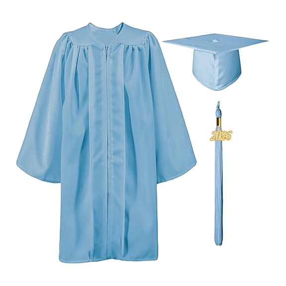 Shiny Child Graduation Cap, Gown, Tassel 2026 Charm Set, Kindergarten Graduation and Kids Preschool,Sky Blue,30