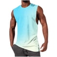 thumbnail image 2 of Gamivast Mens Sleeveless Shirts Dip Dye Gradient Look Casual Shirts Round Neck Loose Fit T-Shirts Soft Comfortable Summer Daily Wear Vest, 2 of 5