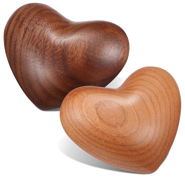 2 adornos de corazón de madera, corazón de madera de mano, regalo especial para él/ella