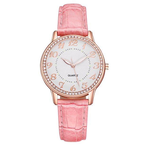On Sale! Womens Watches Diamond Inlaid Luminous Watch Women's Belt Women's Watch Quartz Watch Watch Mothers Day Gift for Grilfriend,Pink Buy 2 Save 10%