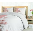 thumbnail image 4 of Ambesonne Japanese Duvet Cover Sets, Romantic Sakura Blooms, 2-Queen, Sand Brown Pale Pink, 4 of 6